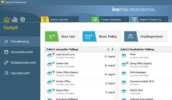 Facelift für Inxmail 4.8.0